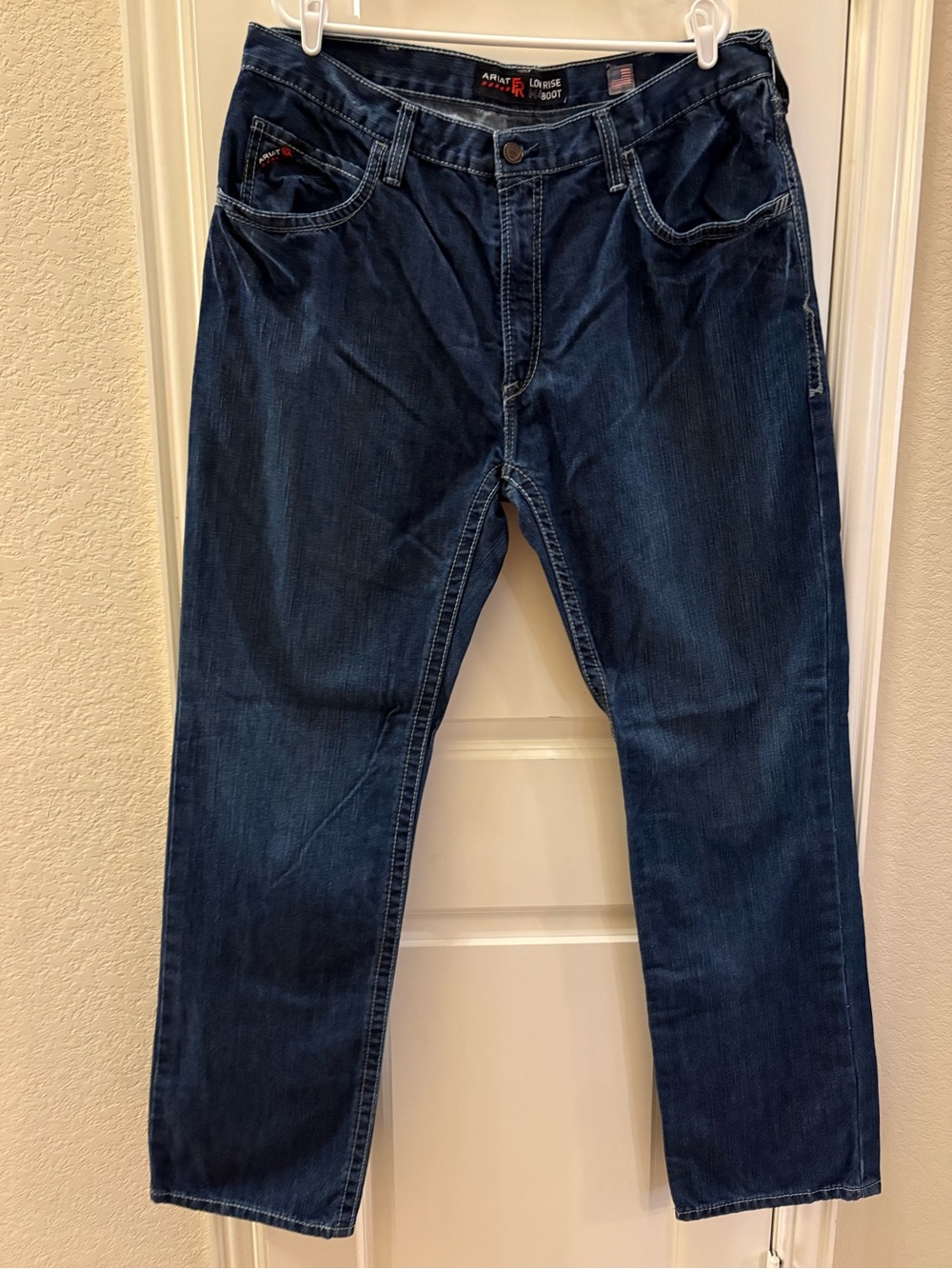 Ariat FR Jeans Mens 40x34 Blue M4 Relaxed Boundary Boot Cut Jean Shale Dark